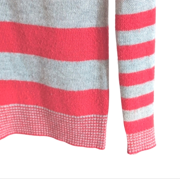 Aeropostale Striped Knit Sweater | Size M | Pink & Gray Fitted Pullover - Picture 4 of 8